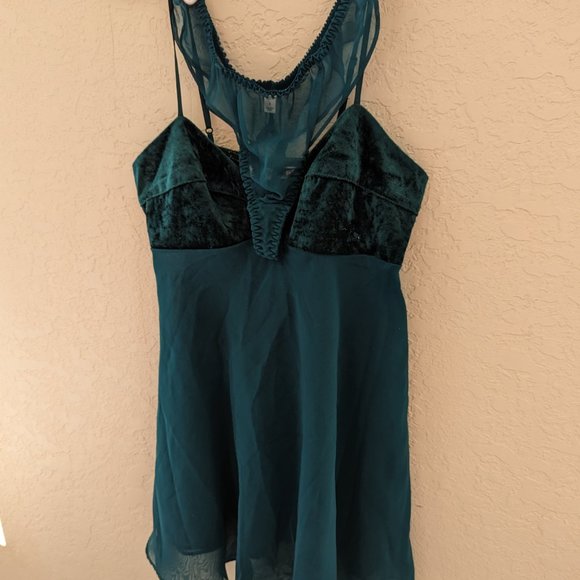 Victorias Secret Vintage Velvet Slip Dress and Panties Set Size S Y2K 90s - Picture 2 of 11